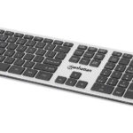 Kit De Teclado Y Mouse Óptico Inalámbrico Manhattan 180788 Mwk7400 De Tamaño Completo, Receptor USB RF 2.4 Ghz, 109 Teclas Con Mecanismo De Tijera Y Mouse De 1200 Dpi - Negro / Plata
