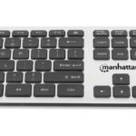 Kit De Teclado Y Mouse Óptico Inalámbrico Manhattan 180788 Mwk7400 De Tamaño Completo, Receptor USB RF 2.4 Ghz, 109 Teclas Con Mecanismo De Tijera Y Mouse De 1200 Dpi - Negro / Plata