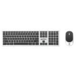 Kit De Teclado Y Mouse Óptico Inalámbrico Manhattan 180788 Mwk7400 De Tamaño Completo, Receptor USB RF 2.4 Ghz, 109 Teclas Con Mecanismo De Tijera Y Mouse De 1200 Dpi - Negro / Plata