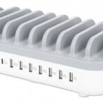Estacion De Carga De 10 Puertos USB Manhattan 180856 120W Blanco/Gris