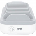 Estacion De Carga De 10 Puertos USB Manhattan 180856 120W Blanco/Gris