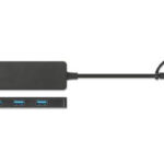 Hub 4 Puertos USB-A/USB-C Manhattan 180863, 5000 Mbit/S, Negro