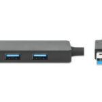 Hub 4 Puertos USB-A/USB-C Manhattan 180863, 5000 Mbit/S, Negro