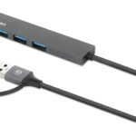 Hub USB-A Manhattan 181006 4 Puertos USB A 3.2/Color Negro