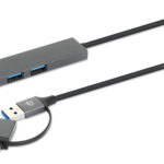 Hub USB-A Manhattan 181006 4 Puertos USB A 3.2/Color Negro