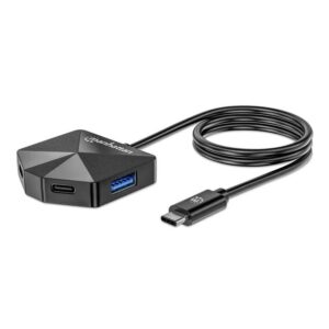 HUB USB-C 3.2 MANHATTAN 181150 CON 4 PUERTOS 2 USB-A Y 2 USB-C/COLOR NEGRO