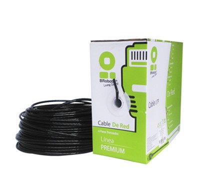 Bobina Utp – Cat5E, 305 M, Exterior Con Gel, Negro, Cca, Brobotix 183055