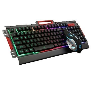 Kit De Teclado Y Mouse Gaming Brobotix 188533-2 – USB, Alámbrico, Color Humo