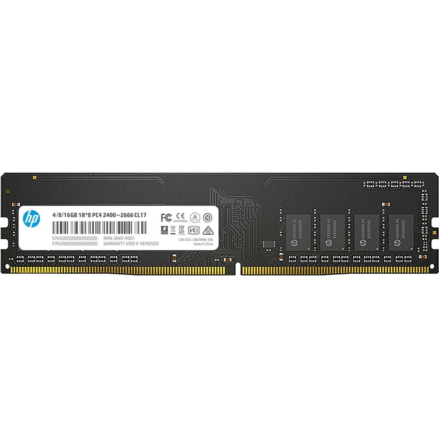 MEMORIA DDR4 16GB 3200MHZ HP 18X16AA (1X16GB)/U-DIMM/CL17/NEGRO