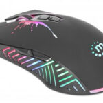 Mouse Alambrico/Gamer Manhattan 190220 7,200Dpi/7 Botones/Optico/USB-A/Iluminacion LED Rgb/Color Negro