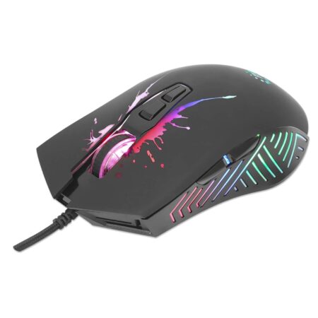 Mouse Alambrico/Gamer Manhattan 190220 7,200Dpi/7 Botones/Optico/USB-A/Iluminacion LED Rgb/Color Negro