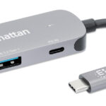 Hub USB-C Macho Manhattan 190299 1X Hdm/1X USB-A 3.2/1X USB-C Pd/Color Gris