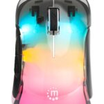 MOUSE INALAMBRICO MANHATTAN 190381 12,800DPI/7 BOTONES/OPTICO/USB-A/LUZ LED RGB MULTICOLOR/COLOR TRANSPARENTE
