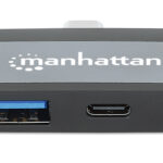 Docking Station USB-C Manhattan 190404 4 En 1/HDMI/USB-A/3.5Mm/USB-C Pd 100W/Adaptador Portatil/Color Gris