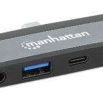 Docking Station USB-C Manhattan 190404 4 En 1/HDMI/USB-A/3.5Mm/USB-C Pd 100W/Adaptador Portatil/Color Gris