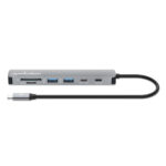 Hub USB-C Manhattan 190442/7 En 1/HDMI 4K/Color Gris