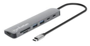 HUB USB-C MANHATTAN 190442/7 EN 1/HDMI 4K/COLOR GRIS