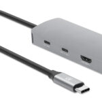 Hub USB-C Manhattan 190459/9 En 1/HDMI 4K/Pd 100W/Color Gris