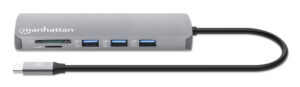 HUB USB-C MANHATTAN 190459/9 EN 1/HDMI 4K/PD 100W/COLOR GRIS