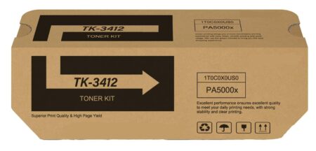 Tóner Kyocera Tk-3412 – Rendimiento Aproximado: 15, 500 Páginas Basado En Iso 19752. Compatible: Ecosys Pa5000X.
