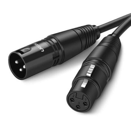Cable Para Microfono Xlr Tipo Canon Macho A Hembra Ugreen 20712 5 Metros Plug & Play Antiinterferencias/Triple Blindaje/Color Negro