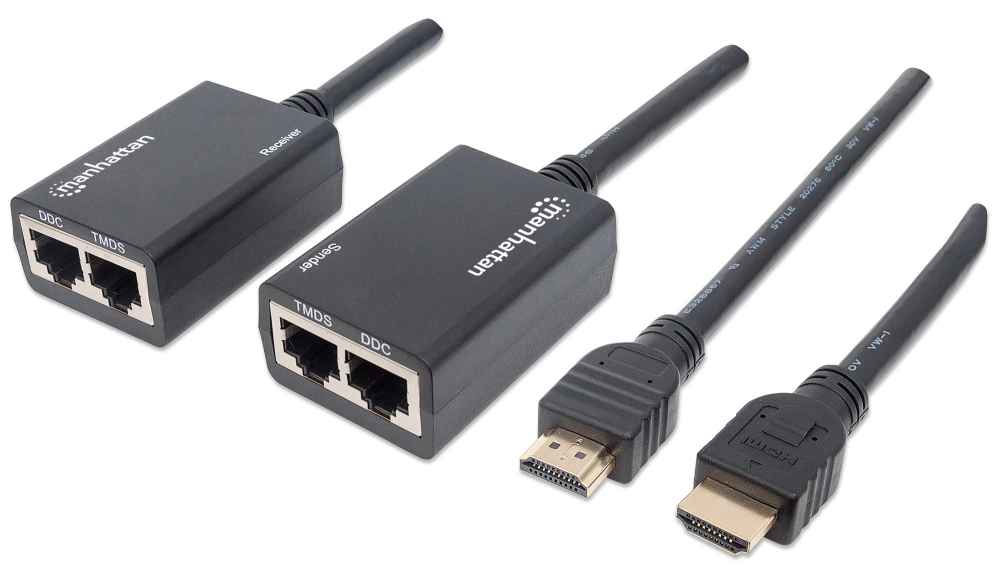 Extensor De Video Hdmi Por Cat5e/cat6, Distancia Maxima 30m, Manhattan 207386