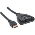 Switch HDMI 1.3 Manhattan 207416 2 Puertos/2X HDMI Hembra/1X HDMI Macho/50 Cm/Color Negro