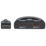 Switch HDMI 1.3 Manhattan 207416 2 Puertos/2X HDMI Hembra/1X HDMI Macho/50 Cm/Color Negro