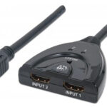 SWITCH HDMI 1.3 MANHATTAN 207416 2 PUERTOS/2X HDMI HEMBRA/1X HDMI MACHO/50 CM/COLOR NEGRO
