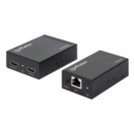 EXTENSOR HDMI SOBRE ETHERNET MANHATTAN 207461 HEMBRA/VIA CAT6/HASTA 50 M/MODULOS TX Y RX/SOPORTE IR/COLOR NEGRO