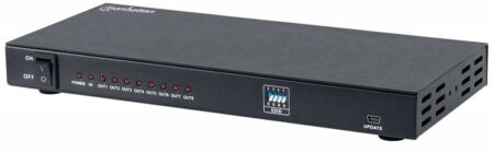 Video Splitter HDMI 4K Manhattan De 8 Puertos, Negro, HDMI, HDMI, HDMI, Hembra/Hembra