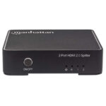 Splitter HDMI Manhattan 4K 60Hz De 2 Puertos/Alimentacion Ca/Color Negro/207591