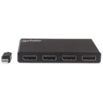 Video Splitter Displayport 1 Mini DP In: 4 DP Out UHD, Manhattan 207744