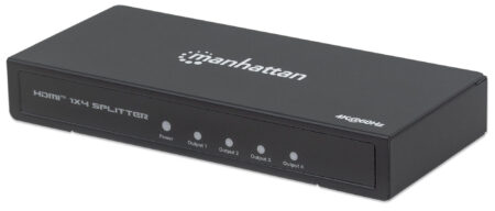 Video Splitter HDMI Manhattan 4K 60Hz De 4 Puertos/Alimentacion De Ca/Color Negro/207805