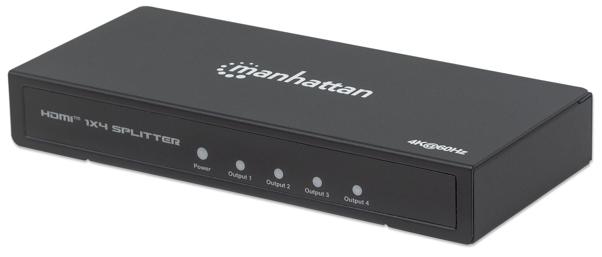 Video Splitter Hdmi Manhattan 4k 60hz De 4 Puertos/alimentacion De Ca/color Negro/207805