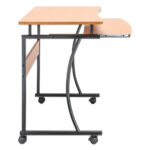 Escritorio Compacto Manhattan 207812 Cafe Claro, Ruedas, Bandeja Deslizable Para Teclado