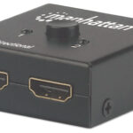 SWITCH DE 2 PUERTOS HDMI MANHATTAN 207850, BIDIRECCIONAL 3X HDMI HEMBRA, NEGRO