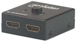 SWITCH DE 2 PUERTOS HDMI MANHATTAN 207850, BIDIRECCIONAL 3X HDMI HEMBRA, NEGRO
