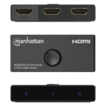 Switch HDMI Manhattan 207997 2 Puertos 8K/Bidireccional/Color Negro