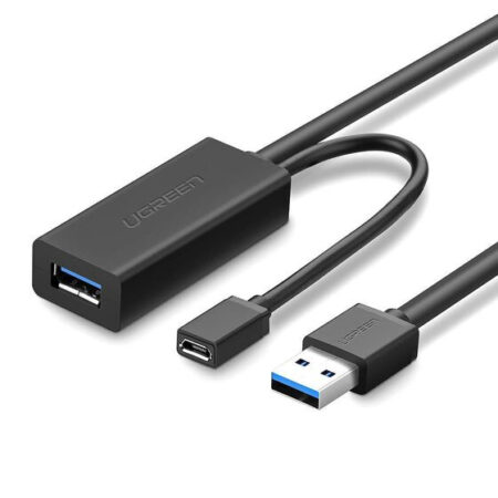 Cable De Extension USB A 3.0 Macho-USB A 3.0 Hembra Ugreen 20827 10 Metros, Negro