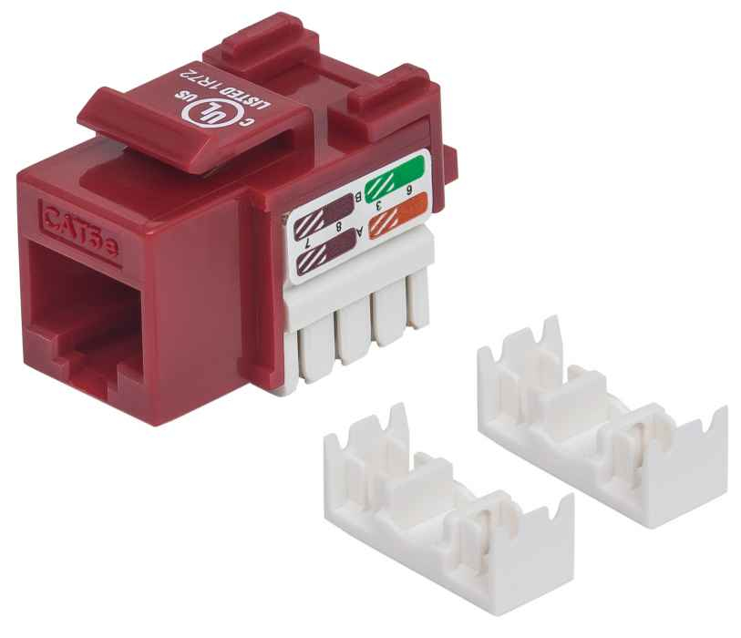JACK RJ45 CAT5E UTP KEYSTONE DE IMPACTO ROJO