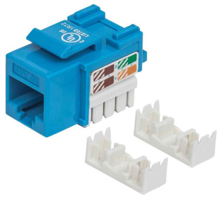Jack RJ45 Cat5E Utp Keystone De Impacto Azul