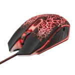 MOUSE ALAMBRICO GAMER TRUST GXT 105 IZZA, 2400DPI, 6 BOTONES, RGB, COLOR NEGRO/ROJO, 21683