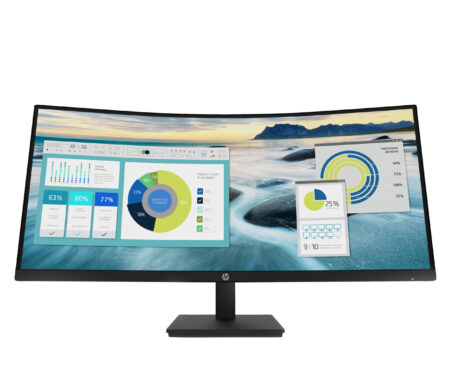 Monitor 34″ HP P34Hc G4 LED/Curva/Panel VA/HDMI/VGA/Bocinas Integradas/Color Negro/21Y56Aa,