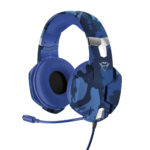 DIADEMA AUDIFONO C/MICROFONO GAMER, ALAMBRICO TRUST GXT 322B CARUS, 3.5MM/1M, 20000HZ, COLOR NEGRO/AZUL, 23249