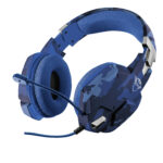 Diadema Audifono C/Microfono Gamer, Alambrico Trust Gxt 322B Carus, 3.5Mm/1M, 20000Hz, Color Negro/Azul, 23249