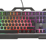 Teclado Alambrico Gamer Trust Gxt 856 Torac, LED Rgb Multicolor, Cable 1.8 M, Español, Color Negro, 23742