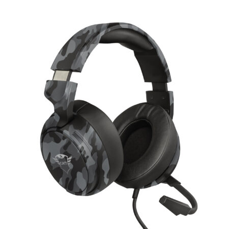 Diadema Audifono C/Microfono Gamer, Alambrico Trust Gxt 433K Pylo, 3.5 Mm/2 Mts, Color Negro/Gris, 23939