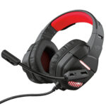 DIADEMA AUDIFONO C/MICROFONO GAMER, ALAMBRICO TRUST GXT 448 NIXXO, 3.5MM/2.5 MTS, LED, USB, COLOR NEGRO/ROJO, 24030