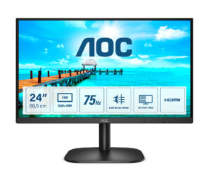 MONITOR 23.8" AOC 24B2XHM LCD/FULL HD/WIDESCREEN/75HZ/1XHDMI/1XVGA/NEGRO